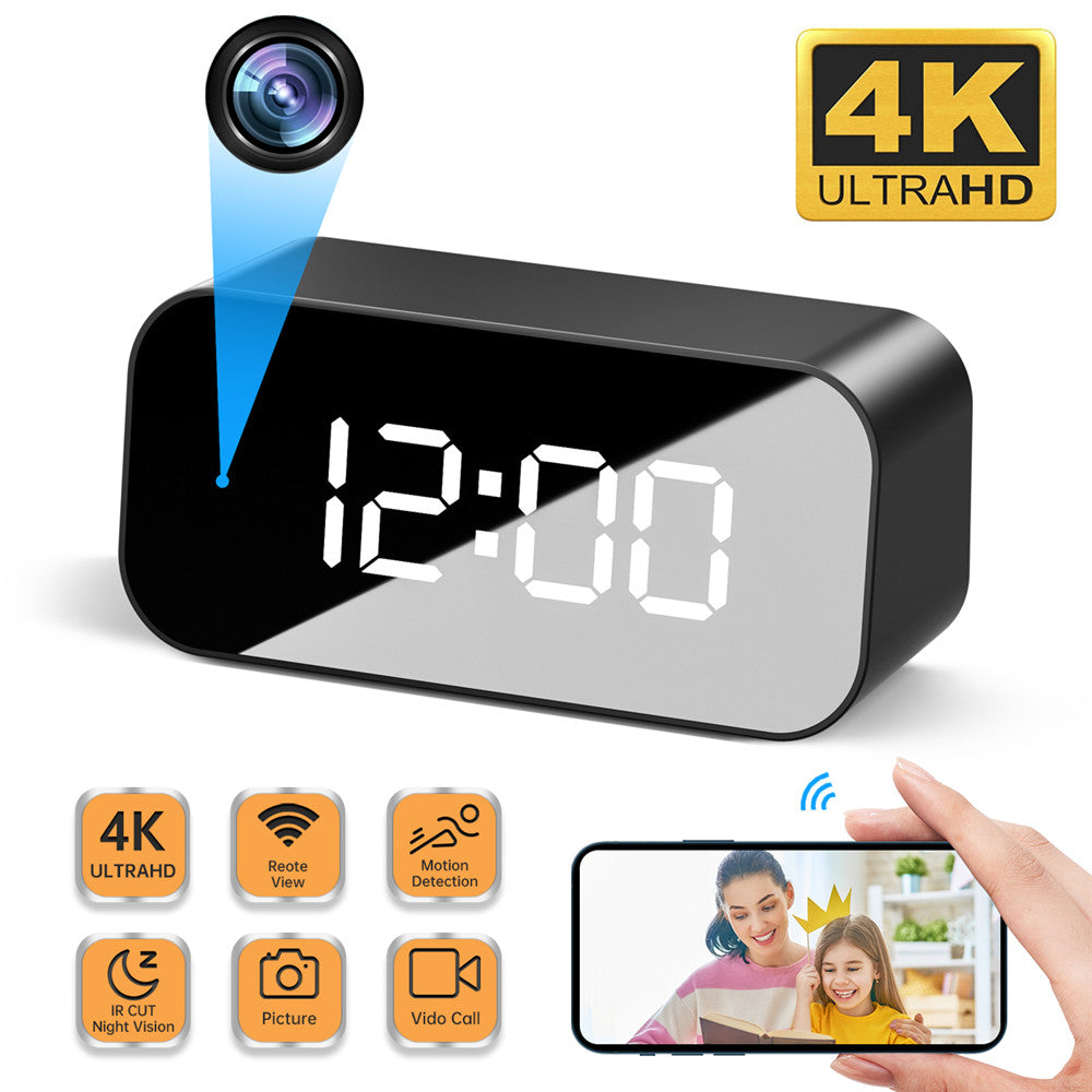 4K HD WIFI Clock Camera Micro Camera IR Night View Alarm Camcorder - ForViva